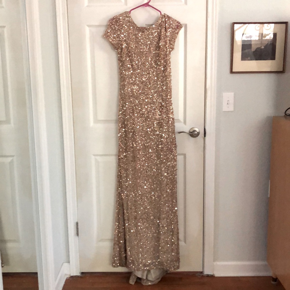 Adrianna Papell Gold Sequin Gown